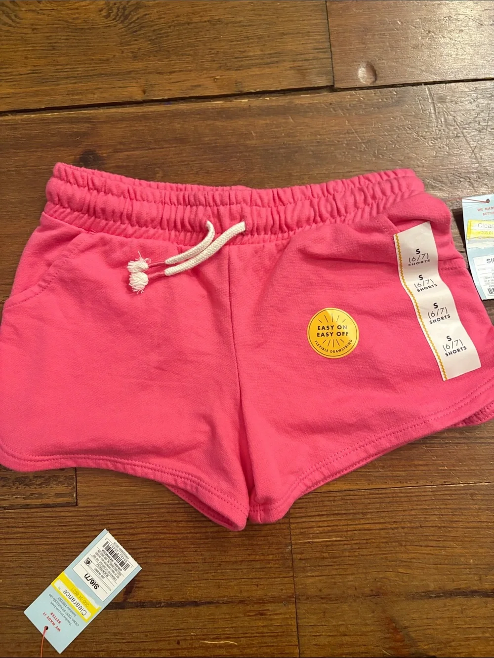 Casual Girls' Drawstring Shorts - Pink & Black